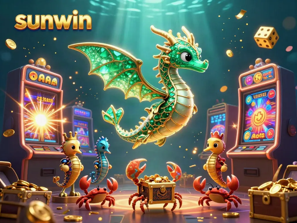 Experience the thrill of sunwin with a vibrant underwater casino adventure filled with dragons and treasures.