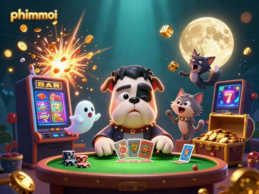 Experience thrilling moments as phimmoi characters deal cards in an exciting casino setting.