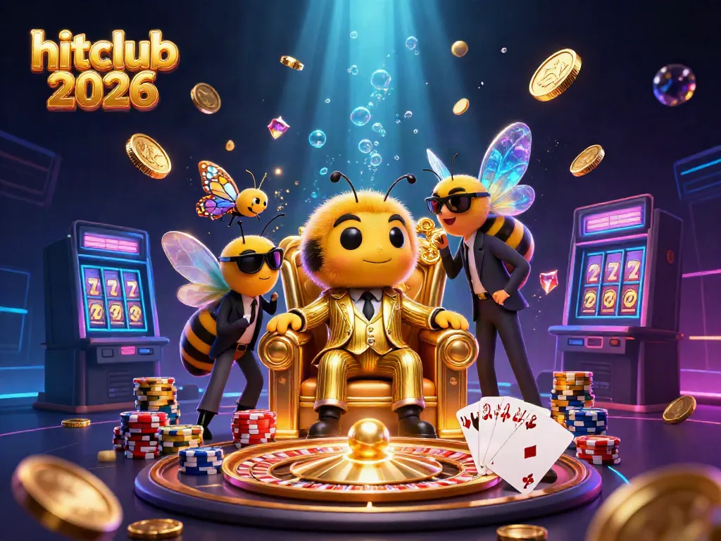 Experience the excitement of hitclub 2026 with vibrant 3D characters and casino elements.